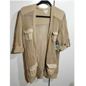 Jaclyn Smith Khaki Knit Cardigan